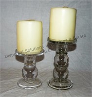 Glass Candle Holders X2