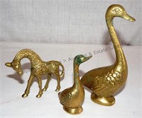 Brass Animal Figurines x3