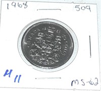 CANADIAN 1968 MS-62 50 CENTS