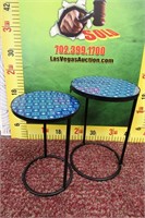 43- 2 NEW MOSAIC STYLE END TABLES