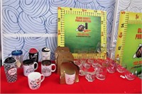43- LARGE LOT OF NEW GLASSES AND COFFEE CUPS