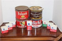 SELECTION OF VINTAGE METAL COFFEE & SPICE CANS