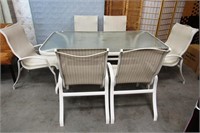11- PATIO TABLE AND 6 CHAIRS
