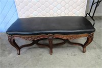 11- STUNNING PADDED LEATHER BENCH