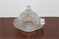 RIBBED LIDDED BUTTER DISH