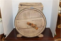 WOODEN FOOTED BUTTER CHURN