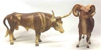 (2) Breyer Farm Animals- Longhorn/Ram