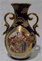12"h French Motif Porcelain Vase - 742