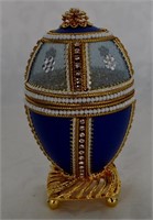 Faux Faberge Egg Trinket Box  5" - 823