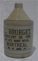 Antique Wine Jug 10"t -  Bourget Montreal - 763