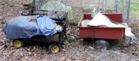 (2) Commercial style four-wheel yard carts with