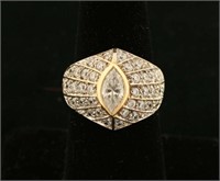 Ladies Marquise Cut Diamond Ring Set