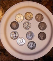 (11) silver half dollars to include: