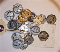 Approximately (23) pre-1964 silver nickels