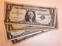 (4) 1957 U.S. Currency $1.00 Silver certificates