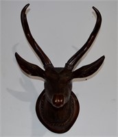 Carved Wood Deer Head Trophy - 826