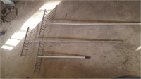 Lot of 3 100 Year old Wooded Rakes