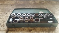 Lot of Large Sockets with case