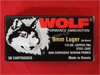 Ammo 9mm Luger Wolf Performance 115Gr 50 Rounds