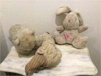 3 VINTAGE STUFFED ANIMALS