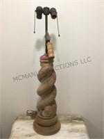 COILED SNAKE WOOD LAMP