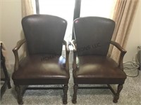 2 HIGH BACK LEATHER CHAIRS