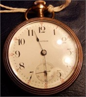 Waltham 14kt gold plated pocket watch