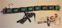 Beautiful ladies alpaca and turquois bracelet