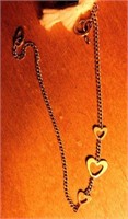 Ladies 8” heart decorated bracelet
