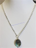 Silver Chain With Abalone Pendant