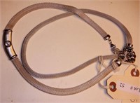 (2) Ladies silver mesh choker necklaces