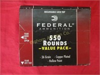 Ammo: .22LR Federal, 550 Rounds