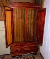 Large two door cedar armoire