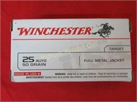 Ammo: 25 Auto Winchester 50 Gr. FMJ 50 Rounds