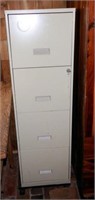 Four drawer locking vertical file cabinet