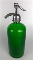 Vintage Green Glass Seltzer Bottle