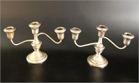 2 Sterling Silver Weighted Candle Holders