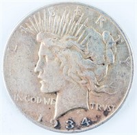 Coin 1934-S Peace Silver Dollar Nice!