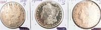Coin 3 Morgan Silver Dollars 1886-S, 87-S & 89-S
