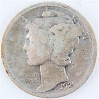 Coin 1921-P Mercury Dime in Very Good Rare Date!