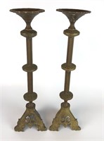 Pair Of Vintage Brass Stands