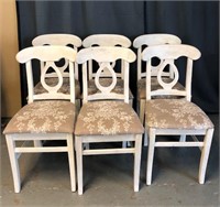 Shabby Chic Painted Upholstered Dining Chairs