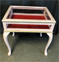 Shabby Chic Painted Glass Display Side Table