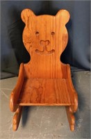 Childs Wooden Teddy Bear Rocking Chair