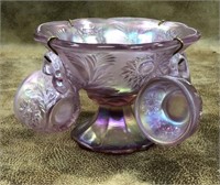 Handmade Fenton Bowl with Teacups