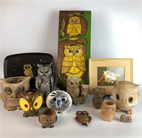 Assortment Of Owl Home Décor Items