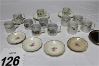 (10) Demitasse Cups, (4) Saucers, (2) D.P. ICEI