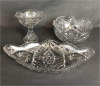 3 Cut Crystal & Pressed Glass Pieces