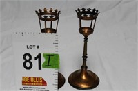 Weighted Copper Candle Sticks, Berley & Co,