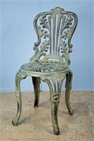 Cast Iron Garden Chair W/ Leaf & Acorn Design